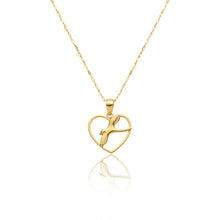 Real Gold Swallow Heart Necklace 2120 CWP 2060