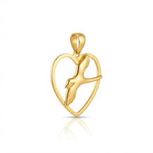 Real Gold Swallow Heart Pendant 2120 P 2060