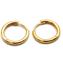 Real Gold Medium Huggie Hoop Earrings Set 2135 E1996