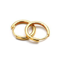 Real Gold Medium Huggie Hoop Earrings Set 2135 E1996