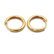 Real Gold Medium Huggie Hoop Earrings Set 2135 E1996