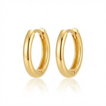 Real Gold Small Huggie Hoop Earrings Set 2239 E1995
