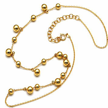Real Gold 17 Dangler Balls Adjustable Size Necklace (40+5 = 45 C.M) 2302 N1543