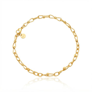Real Gold Infinity Link Textured Ball Bracelet (19 C.M) 2305 BR1942