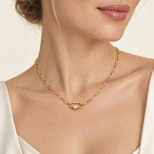 Real Gold Paperclip Link Toggle Clasp Necklace 2433 (45 C.M) N1569