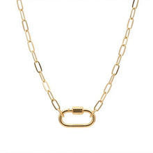 Real Gold Paperclip Link Toggle Clasp Necklace 2433 (45 C.M) N1569
