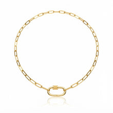 Real Gold Paperclip Link Toggle Clasp Necklace 2433 (45 C.M) N1569