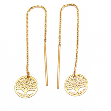 Real Gold Round Tree Hanging Earring Set - Model 9505 E1855