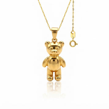 Real Gold 3D Teddy Bear Necklace 0503 CWP 2050