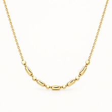 Real Gold Harmony Barrel Bead Texture Roller Necklace 45 CM 2526 DC N1566
