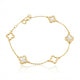 Real Gold Two Mother of Pearl and Three Openwork Clover Bracelet 2583 MOP (17+2 =19cm) BR1934