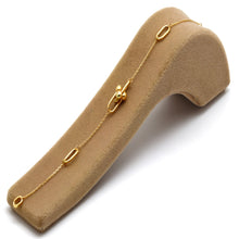 Real Gold Paperclip Ball Bar Station Bracelet (19 C.M) 2648 BR1947
