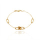 Real Gold Paperclip Ball Bar Station Bracelet (19 C.M) 2648 BR1947