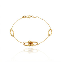 Real Gold Paperclip Ball Bar Station Bracelet (19 C.M) 2648 BR1947