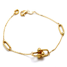 Real Gold Paperclip Ball Bar Station Bracelet (19 C.M) 2648 BR1947