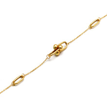 Real Gold Paperclip Ball Bar Station Bracelet (19 C.M) 2648 BR1947