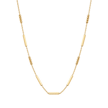 Real Gold Square Roller With 5 Beads Balls chain Necklace (45 C.M) 2663 N1546