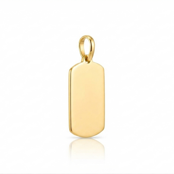 Real Gold Dog Tag Pendant 2845 P 2063