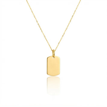 Real Gold Dog Tag Necklace 2845 CWP 2063