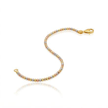 Real Gold Tri-Color Texture Bead Bracelet (19 C.M) 2855/5 BR1945
