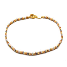 Real Gold Tri-Color Texture Bead Bracelet (19 C.M) 2855/5 BR1945