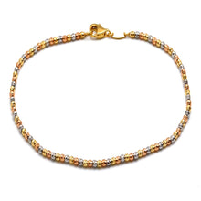 Real Gold Tri-Color Texture Bead Bracelet (19 C.M) 2855/5 BR1945