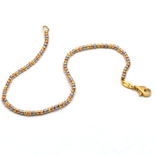 Real Gold Tri-Color Texture Bead Bracelet (19 C.M) 2855/5 BR1945