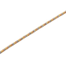 Real Gold Tri-Color Texture Bead Bracelet (19 C.M) 2855/5 BR1945