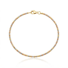 Real Gold Tri-Color Texture Bead Bracelet (19 C.M) 2855/5 BR1945