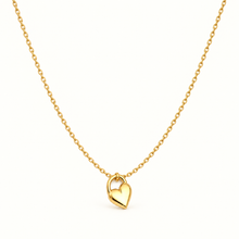 Real Gold One Sided Heart Lock Pendant Necklace 2876 (45 C.M) N1574