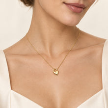 Real Gold One Sided Heart Lock Pendant Necklace 2876 (45 C.M) N1574