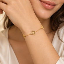 Real Gold Geometric Filigree Flower Bracelet 2904(19 C.M) BR1937