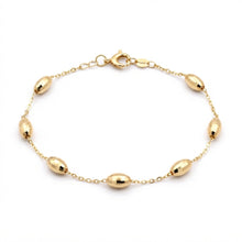 Real Gold Faceted Oval Glittering Beads Bracelet 3040 (17+2 =19cm) BR1932