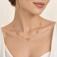 Real Gold Five Flower Station Necklace 3053 (43+2 =45 C.M) N1571