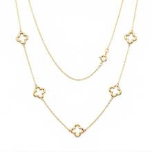 Real Gold Five Flower Station Necklace 3053 (43+2 =45 C.M) N1571