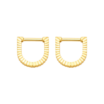 Real Gold Lined U Shape Earrings Set - Model 3091 E1969