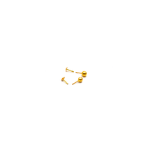 Real Gold 2.5 MM Round Studs with Long Screw Tops Ideal for Ear and Nose Piercings E1879