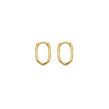 Real Gold Small Size Oval Texture Earrings Set 3103 E1973