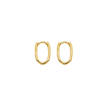 Real Gold Small Size Oval Texture Earrings Set 3103 E1973