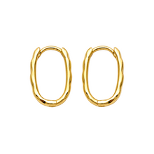 Real Gold Medium Size Oval Texture Earrings Set 3104 E1972