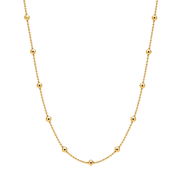 Real Gold 13 Glittering Balls with beads chain Adjustable Size Necklace (40+5 = 45 C.M) 3221 N1545