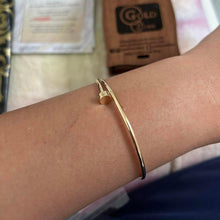 Real Gold Thin Plain Nail Bangle GZJCT0086 - (SIZE 23) BA1570