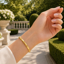 Real Gold Embossed Screw Twisted Bangle GZJCT 3323 - (SIZE 19) BA1554