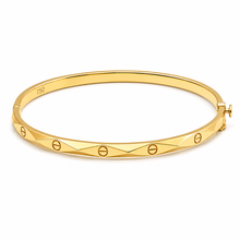 Real Gold Embossed Screw Twisted Bangle GZJCT 3323 - (SIZE 19) BA1554