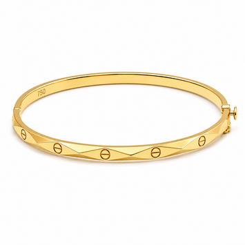Real Gold Embossed Screw Twisted Bangle GZJCT 3323 - (SIZE 16) BA1551