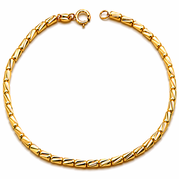 Real Gold Full Textured Roller Cable Bracelet (19 C.M) 4554 BR1904