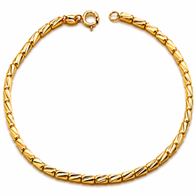 Real Gold Full Textured Roller Cable Bracelet (17 C.M) 4554 BR1905