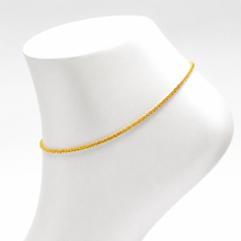Real Gold Square Wheat 2 MM Anklet 3421 (26 C.M) A1353
