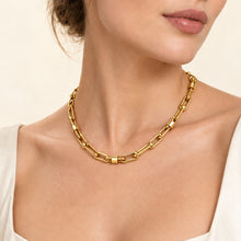 Real Gold Paperclip Bar Link Chain Necklace (45 C.M) 3552 N1575