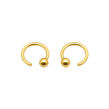 Real Gold 4MM Ball Hook Earrings Set - Model 3811 E1908